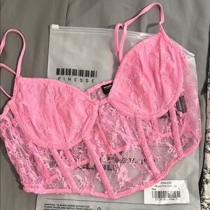 Finesse Pink Lace Abigail Corset Top